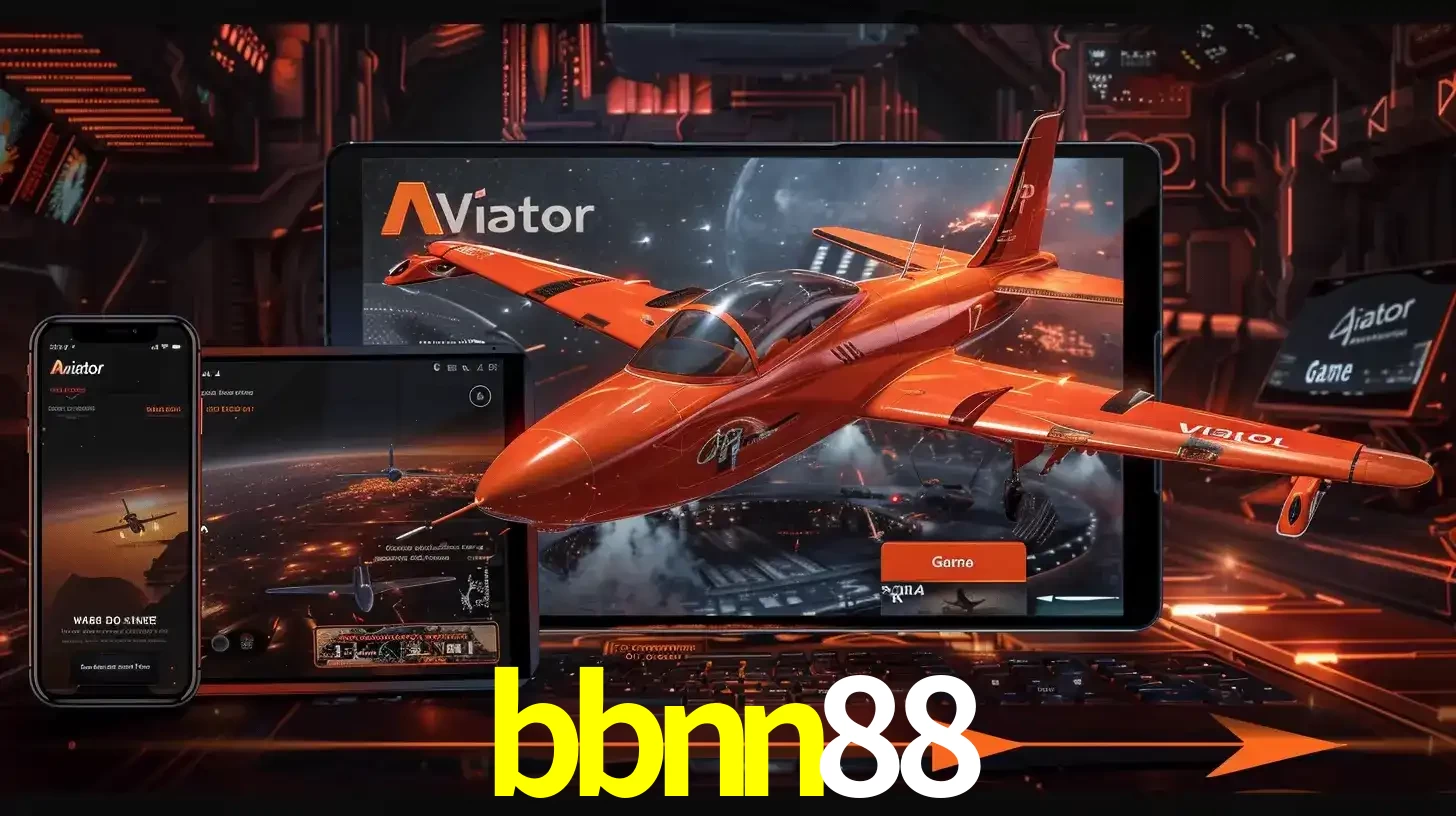 Apresentação tecnológica do jogo Aviator com um avião saindo da tela de um tablet, demonstrando a experiência imersiva em múltiplos dispositivos no bbnn88.