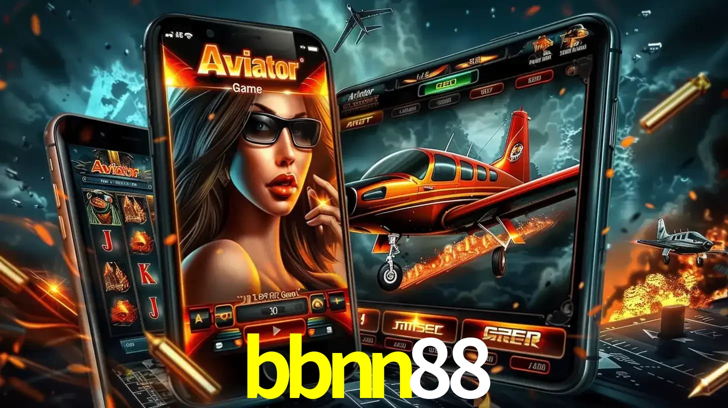 O popular jogo de apostas Aviator exibido em vários celulares e tablets, mostrando a interface emocionante e a ação de voo disponíveis para jogar agora no bbnn88.